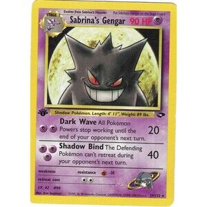 Vintage Pokémon Gym Challenge 1st Ed Sabrina's Gengar 2000 WOTC 29/132 29/132